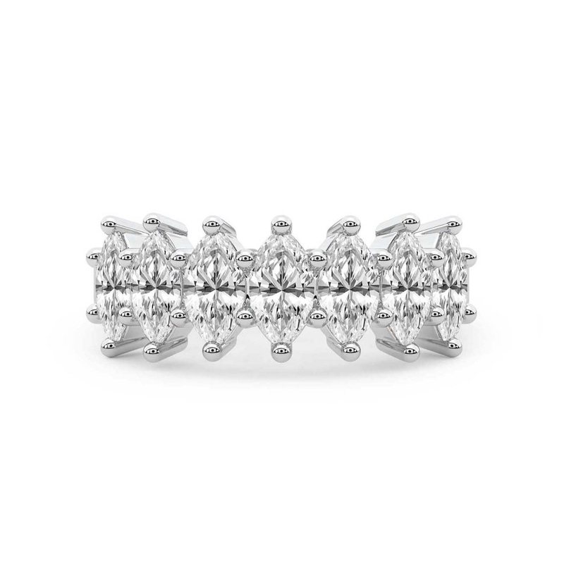 10kt White Gold Callista Marquise Lab Diamond Anniversary Band (1 Ct. Tw.) front image
