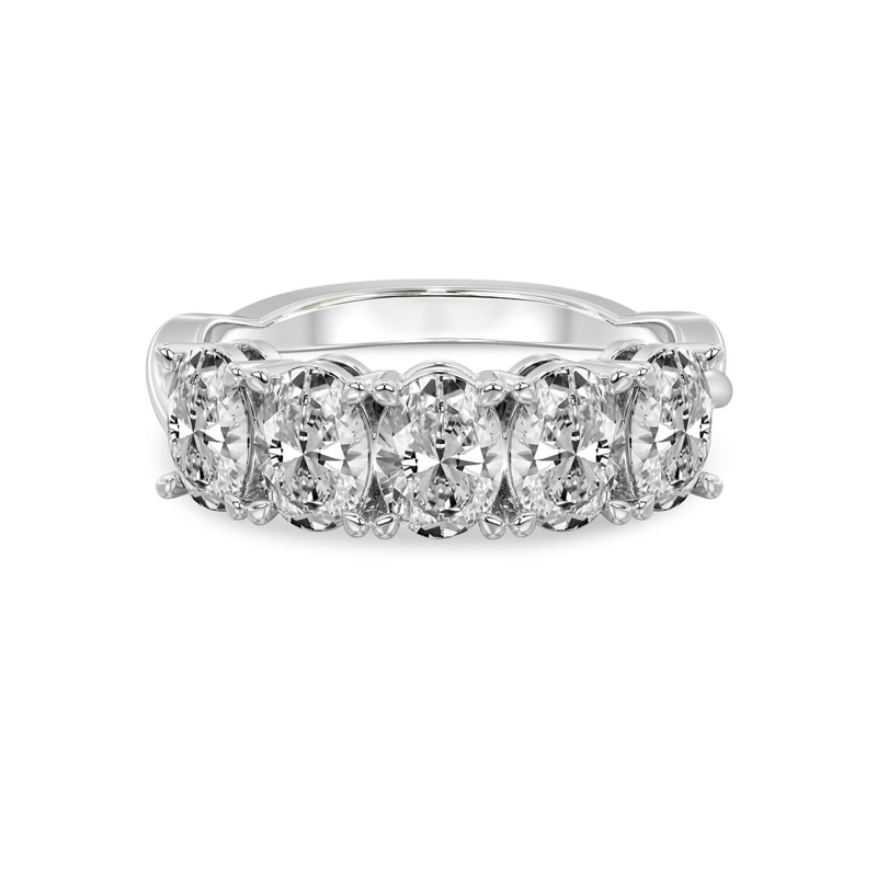 Platinum Serafina Oval Lab Diamond Anniversary Band (1/2 Ct. Tw.) front image