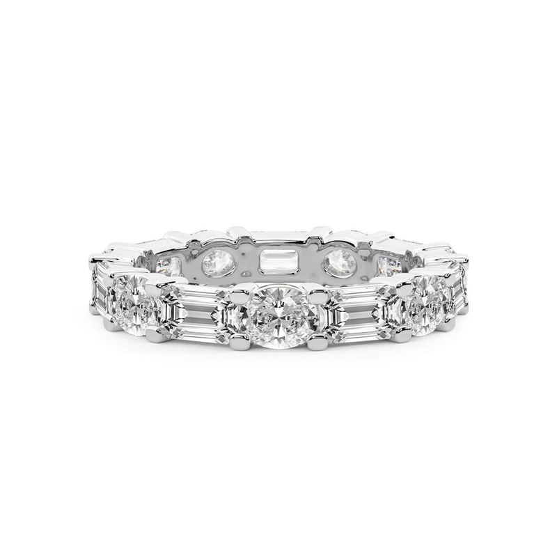 Platinum Mckenna Oval & Emerald Lab Diamond Eternity Ring (2 Ct. Tw.) front image