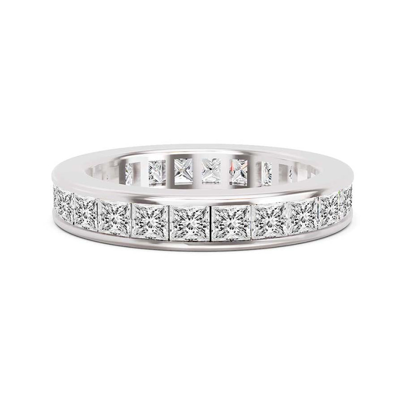 Platinum Channel Set Princess Lab Diamond Eternity Ring (2 Ct. Tw.) front image