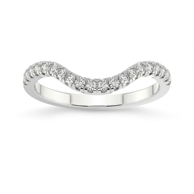 14kt White Gold Tye Wedding Band (1/4 Ct. Tw.) front image