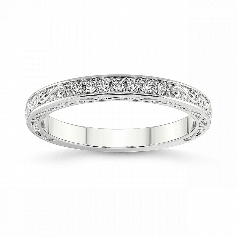 Platinum Nell Wedding Band (1/10 Ct. Tw.) front image