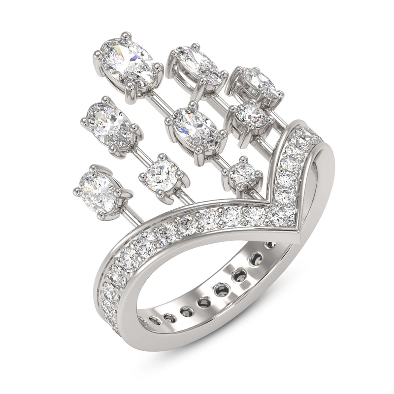 18kt White Gold Wear Your Crown Cocktail Ring (1 3/4 Ct. Tw.) front image