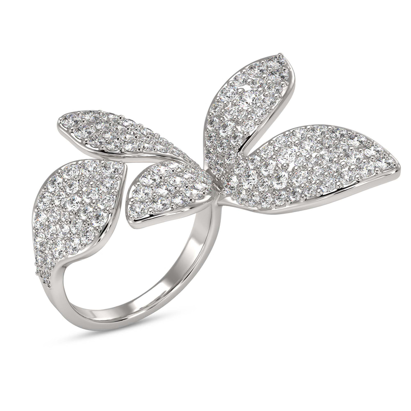 10kt White Gold The Floral Hug Cocktail Ring (4 1/2 Ct. Tw.) front image