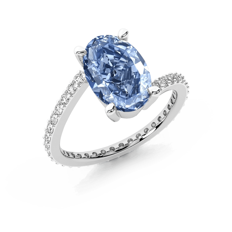 10kt White Gold Skyborne Colored Lab Diamond Ring (3 Ct. Tw.) front image