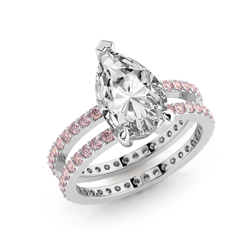 10kt White Gold Aurora Colored Lab Diamond Ring (3 Ct. Tw.) front image