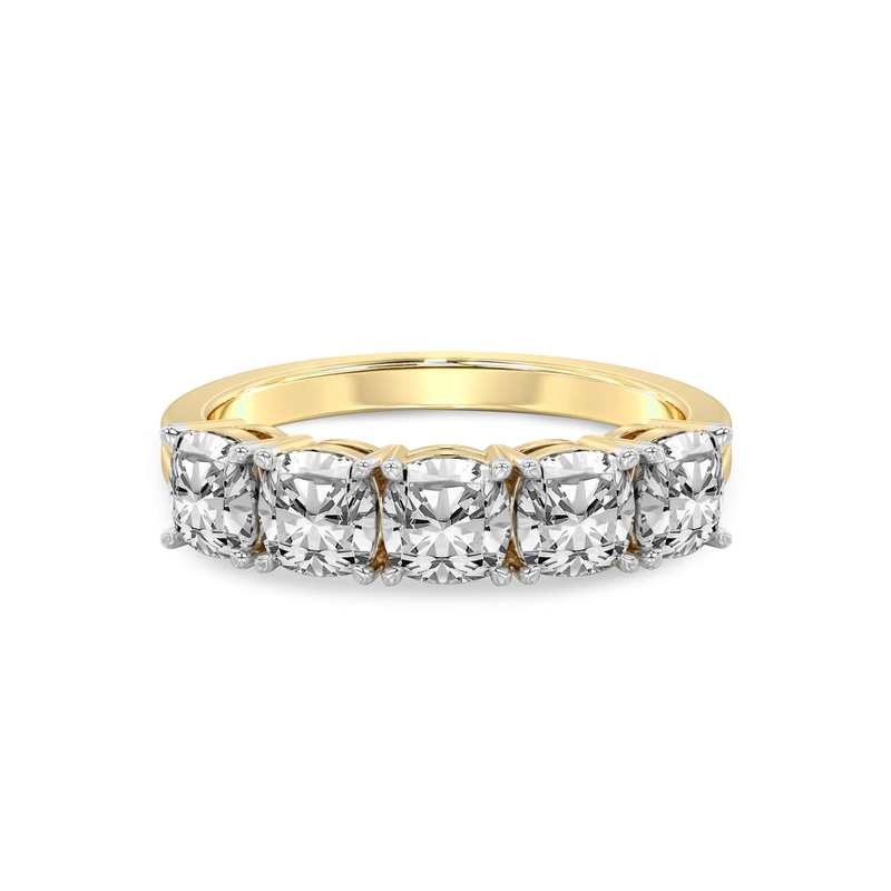 9ct Yellow Gold Cassia Cushion Lab Diamond Anniversary Band (1/2 Ct. Tw.) front image