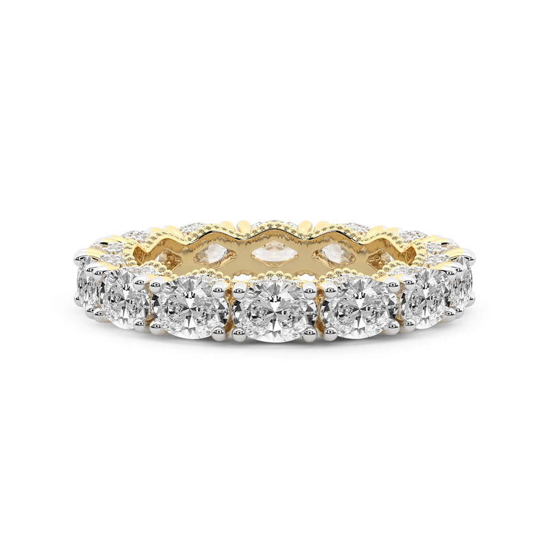14kt Yellow Gold Kendall Oval Milgrain Lab Diamond Eternity Ring (3 Ct. Tw.) front image