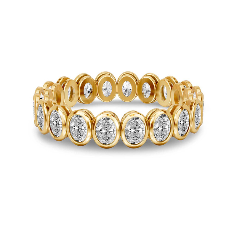 10kt Yellow Gold Clara Oval Bezel Lab Diamond Eternity Ring (2 Ct. Tw.) front image