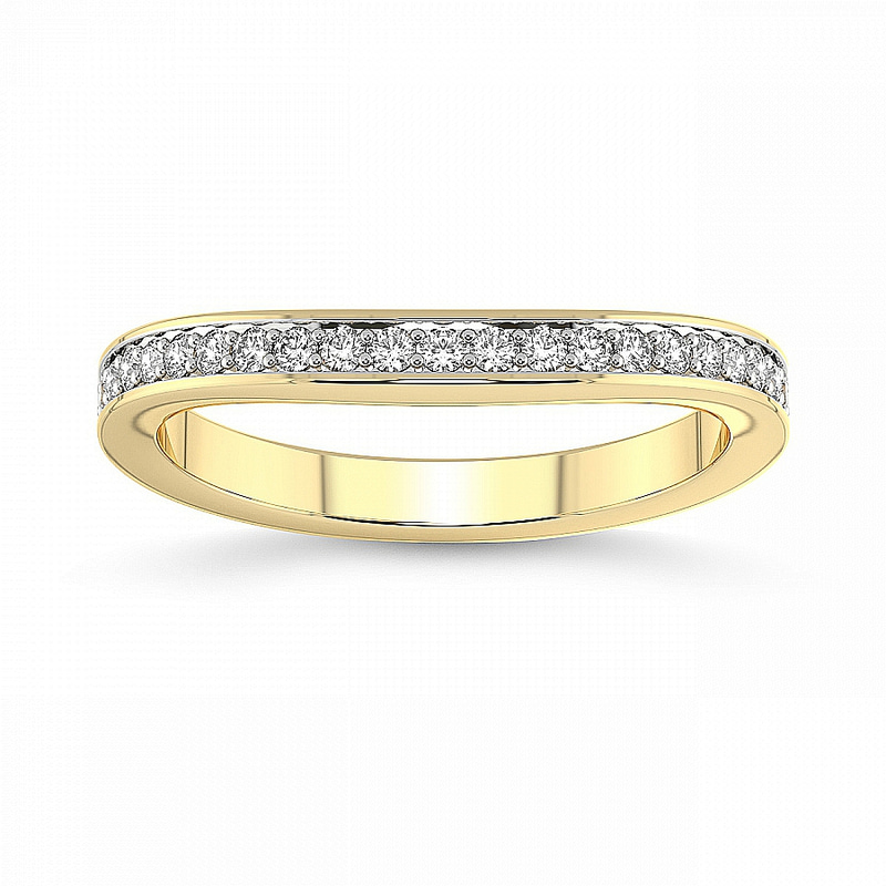9ct Yellow Gold Jade Wedding Band (1/4 Ct. Tw.) front image