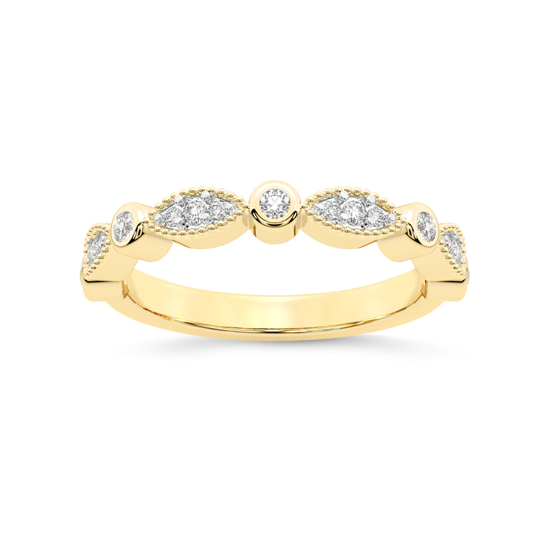 18ct Yellow Gold Rosa Wedding Band (1/6 Ct. Tw.) front image