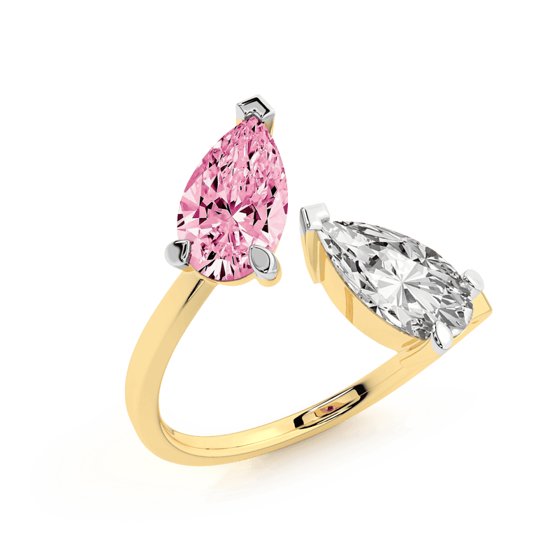 9ct Yellow Gold Break of Dawn Colored Lab Diamond Ring (2 Ct. Tw.) front image