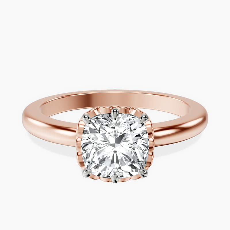 18kt Rose Gold Malissa Solitaire Lab Diamond Ring front image