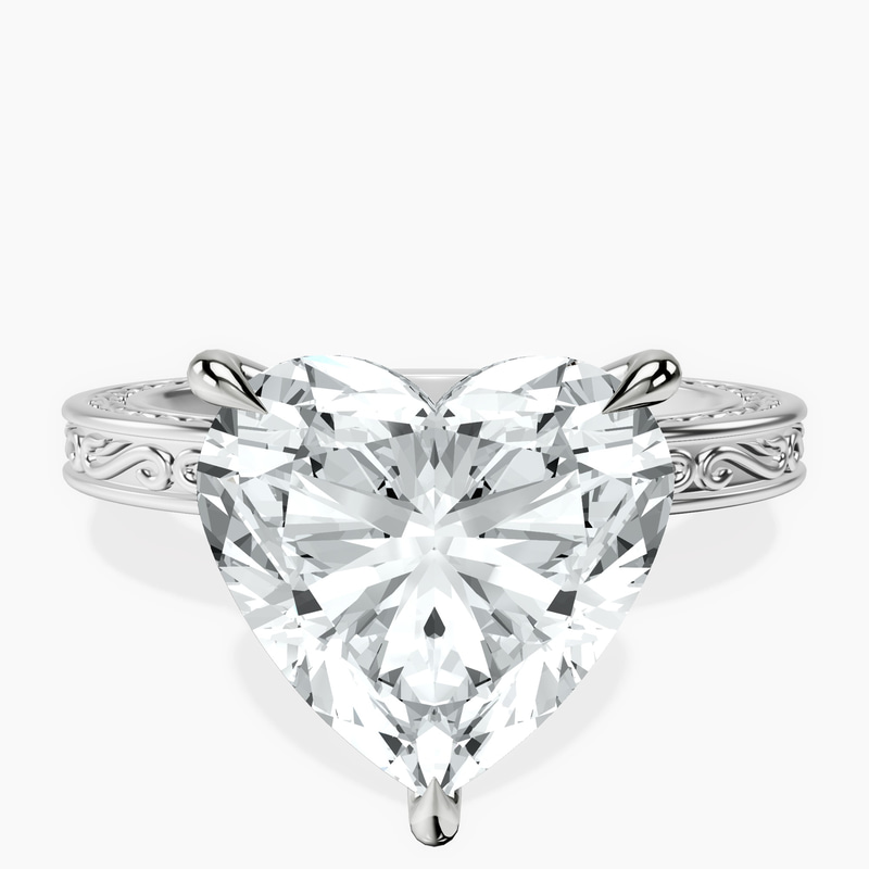 Platinum Ivory Vintage Solitaire Lab Diamond Ring front image