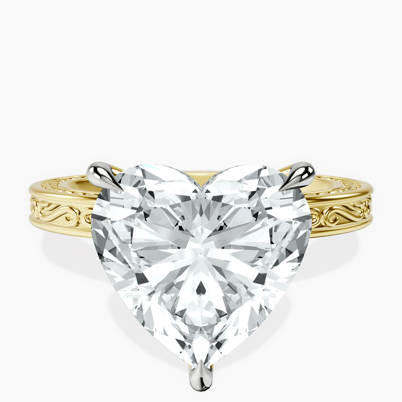 14kt Yellow Gold Ivory Vintage Solitaire Lab Diamond Ring front image