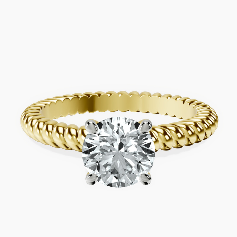 1.41 ct. round Sansa Solitaire Ring in 18kt yellow gold rtr top