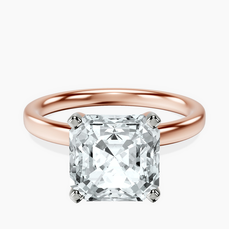 18kt Rose Gold Four Prong Solitaire 2mm Lab Diamond Ring front image
