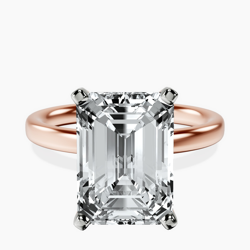 10kt Rose Gold Four Prong Solitaire 2mm Lab Diamond Ring front image
