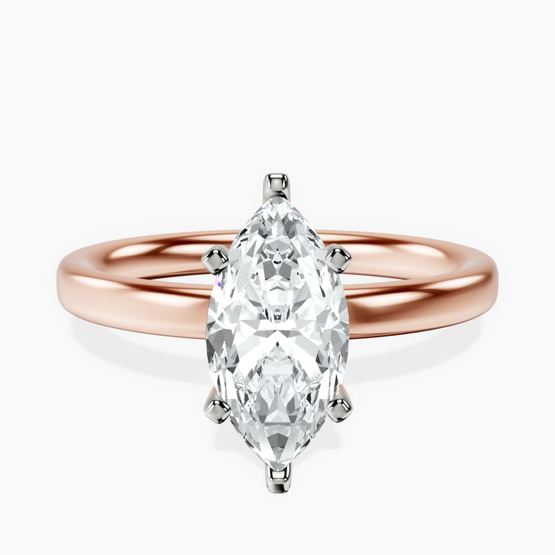 1.43 ct. marquise Four Prong Ring in 14kt rose gold rtr top