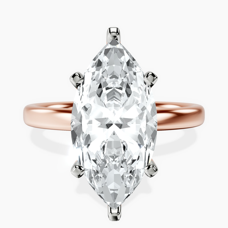 18kt Rose Gold Four Prong Solitaire 2mm Lab Diamond Ring front image