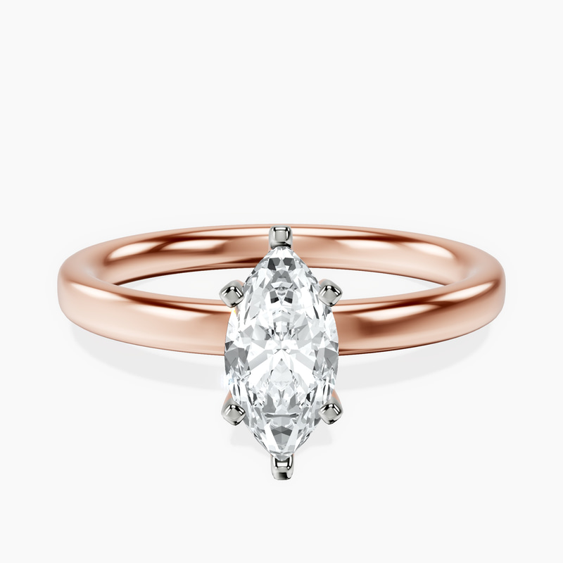 10kt Rose Gold Four Prong Solitaire 2mm Lab Diamond Ring front image