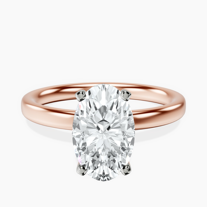 Four Prong Solitaire 2mm Lab Diamond Ring front view