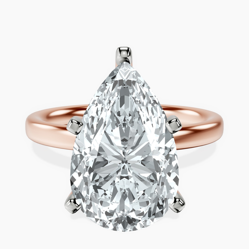 14kt Rose Gold Four Prong Solitaire 2mm Lab Diamond Ring front image