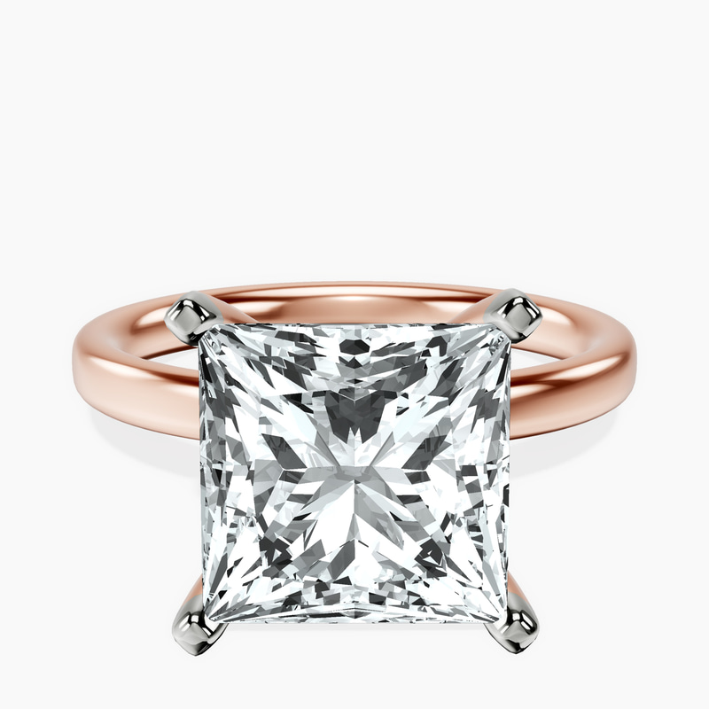 10kt Rose Gold Four Prong Solitaire 2mm Lab Diamond Ring front image