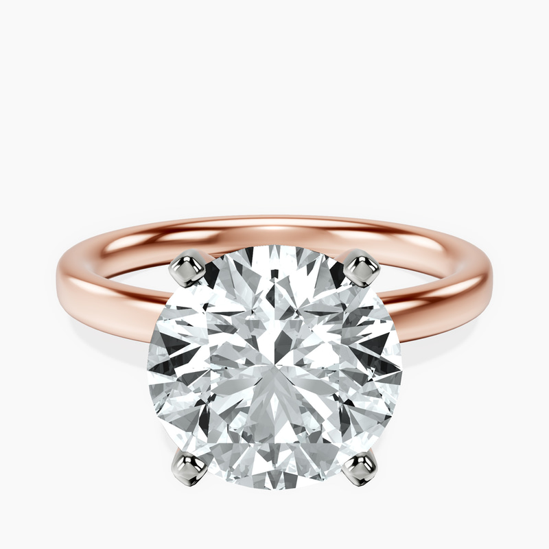 18kt Rose Gold Four Prong Solitaire 2mm Lab Diamond Ring front image