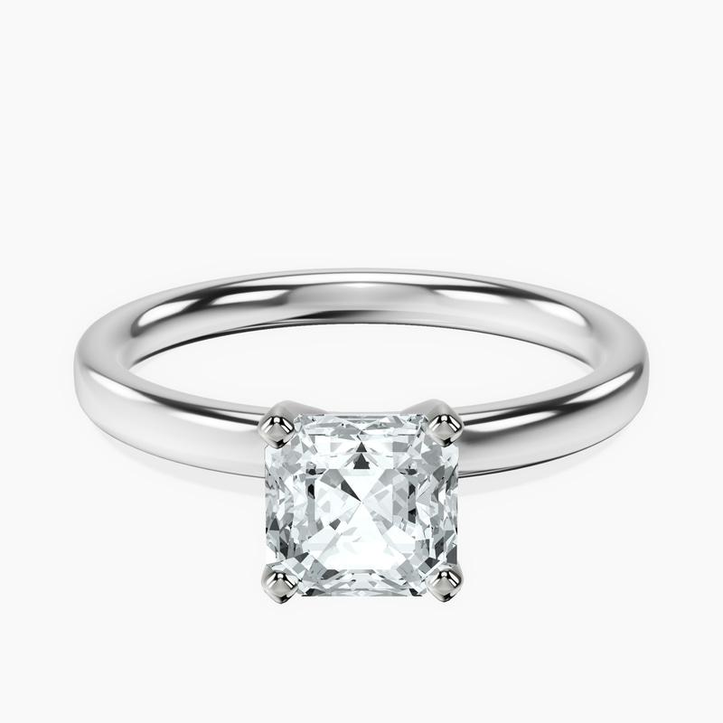Platinum Four Prong Solitaire 2mm Lab Diamond Ring front image