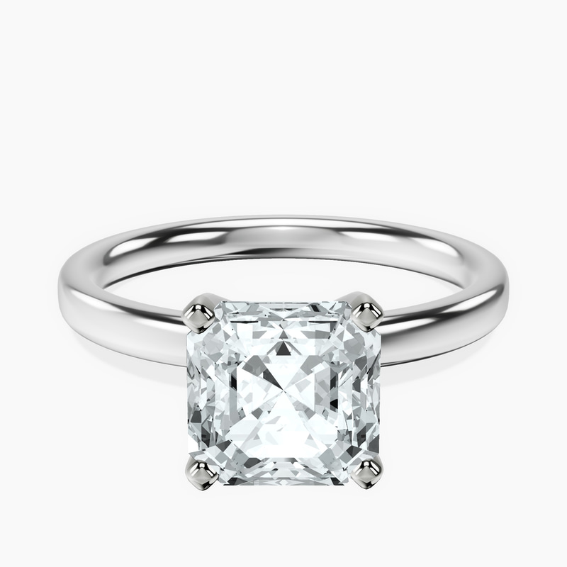 18kt White Gold Four Prong Solitaire 2mm Lab Diamond Ring front image