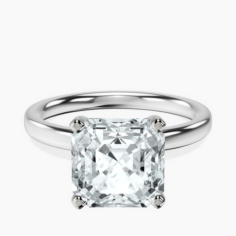 14kt White Gold Four Prong Solitaire 2mm Lab Diamond Ring front image