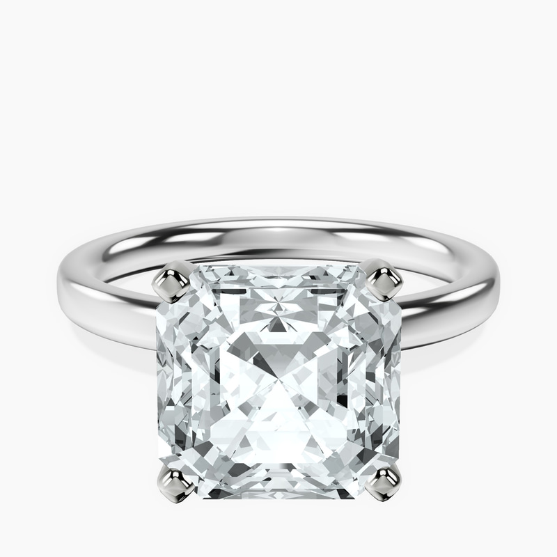 14kt White Gold Four Prong Solitaire 2mm Lab Diamond Ring front image