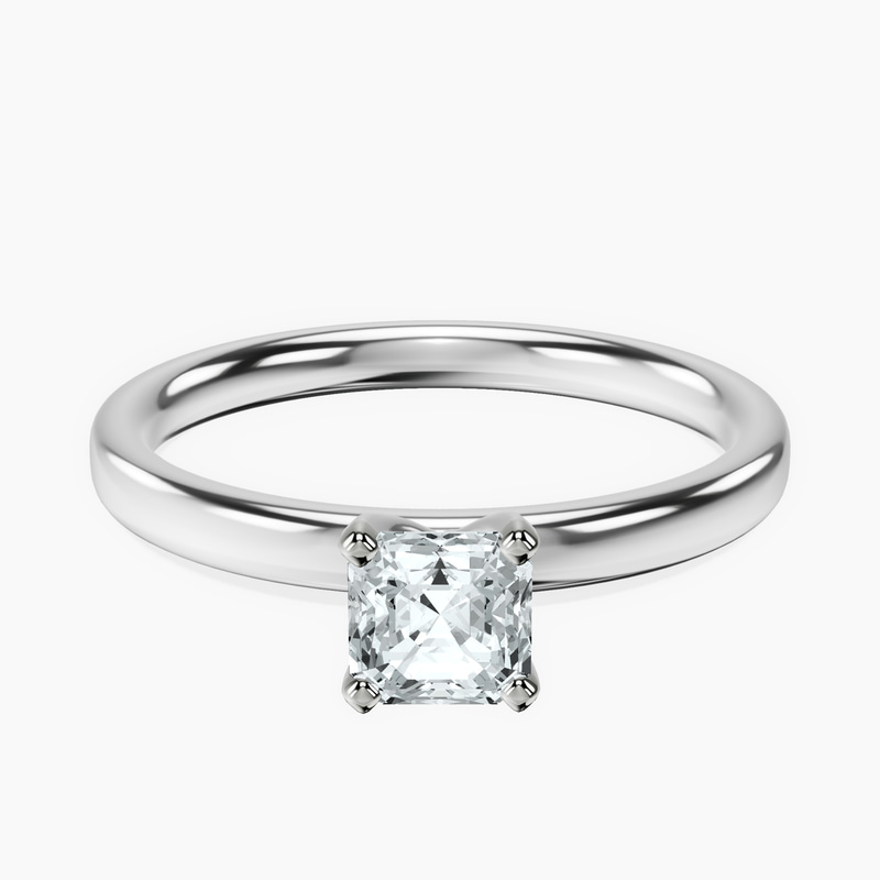 Platinum Four Prong Solitaire 2mm Lab Diamond Ring front image