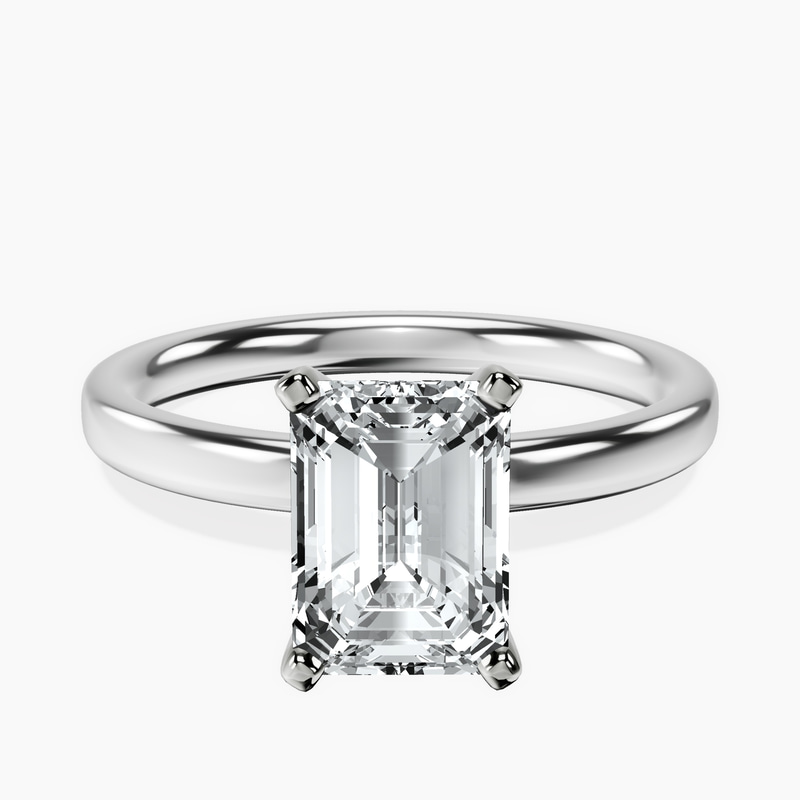 Four Prong Solitaire 2mm Lab Diamond Ring front view