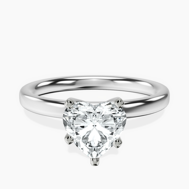 Platinum Four Prong Solitaire 2mm Lab Diamond Ring front image