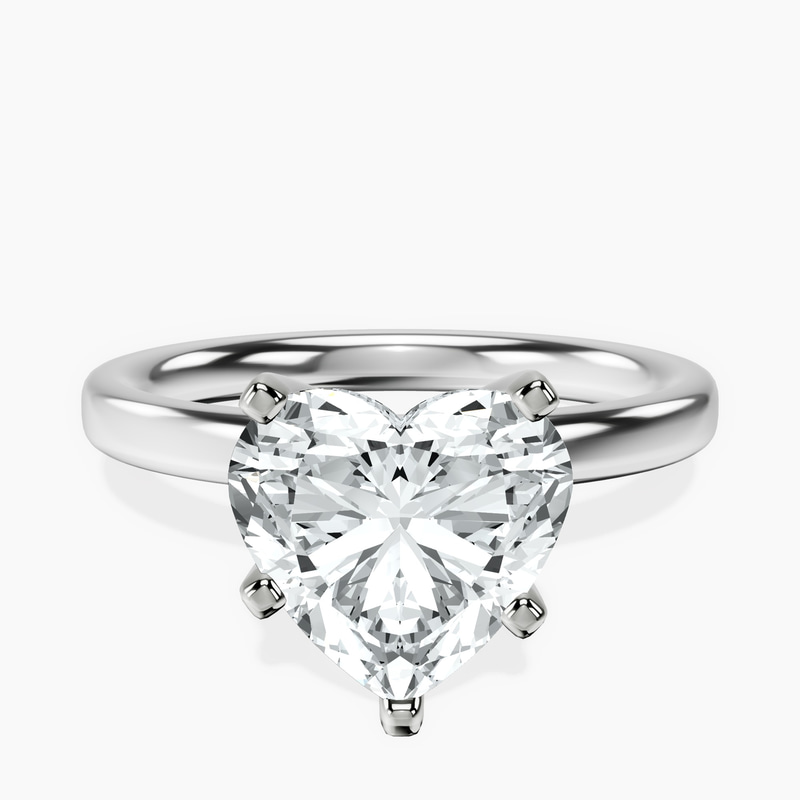 14kt White Gold Four Prong Solitaire 2mm Lab Diamond Ring front image
