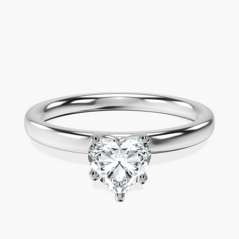 14kt White Gold Four Prong Solitaire 2mm Lab Diamond Ring front image