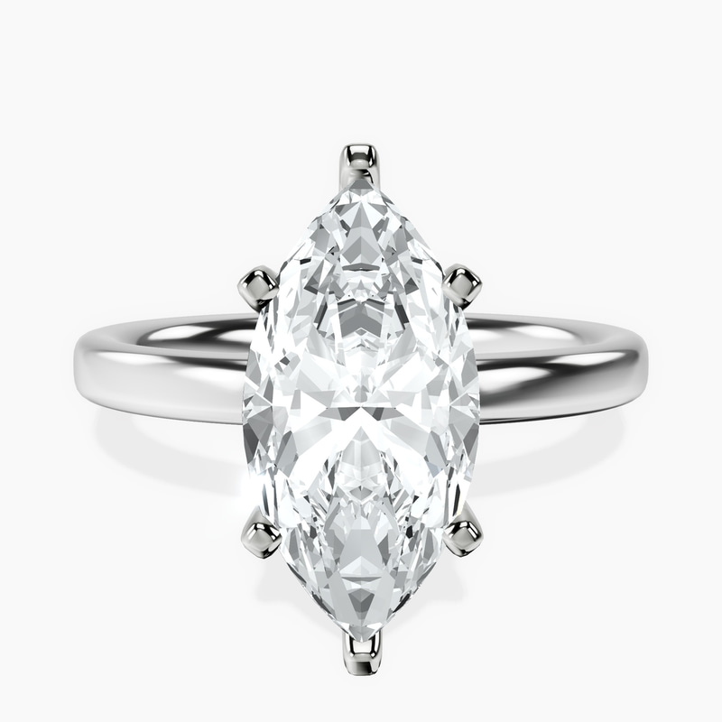 14kt White Gold Four Prong Solitaire 2mm Lab Diamond Ring front image