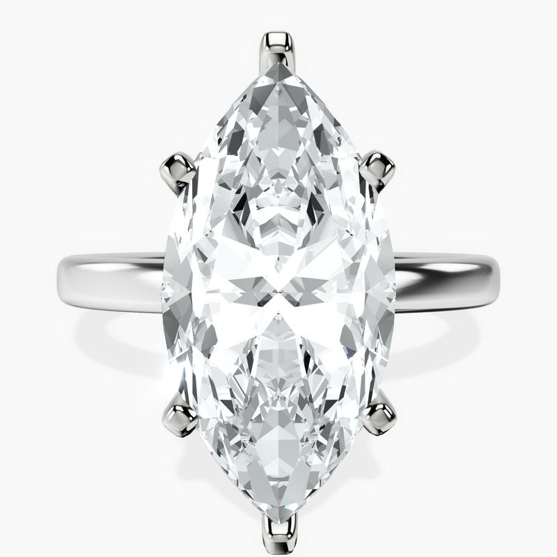 Platinum Four Prong Solitaire 2mm Lab Diamond Ring front image