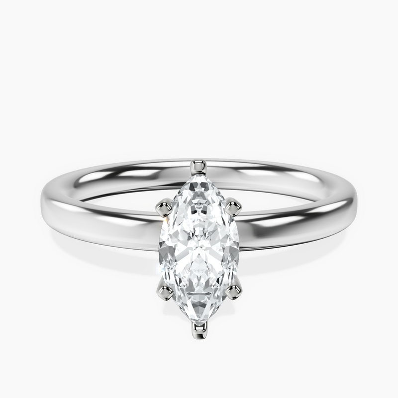 Platinum Four Prong Solitaire 2mm Lab Diamond Ring front image