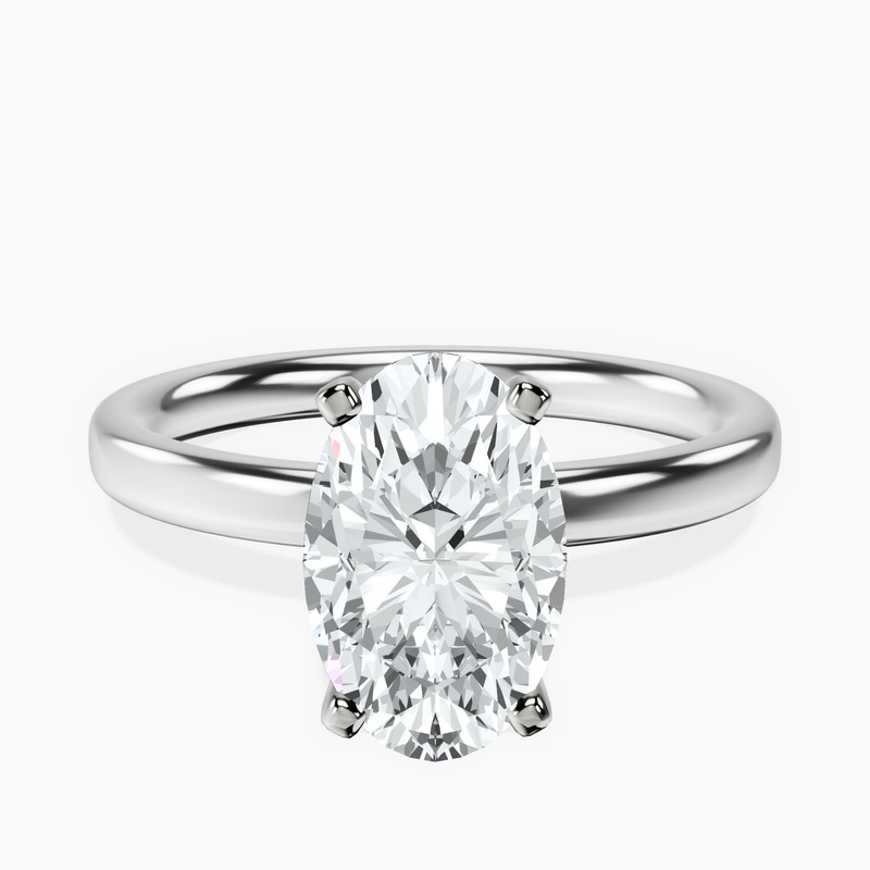 Four Prong Solitaire 2mm Lab Diamond Ring front view