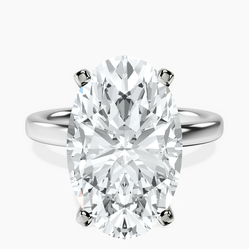 10.35 ct. oval Four Prong Ring in platinum rtr top