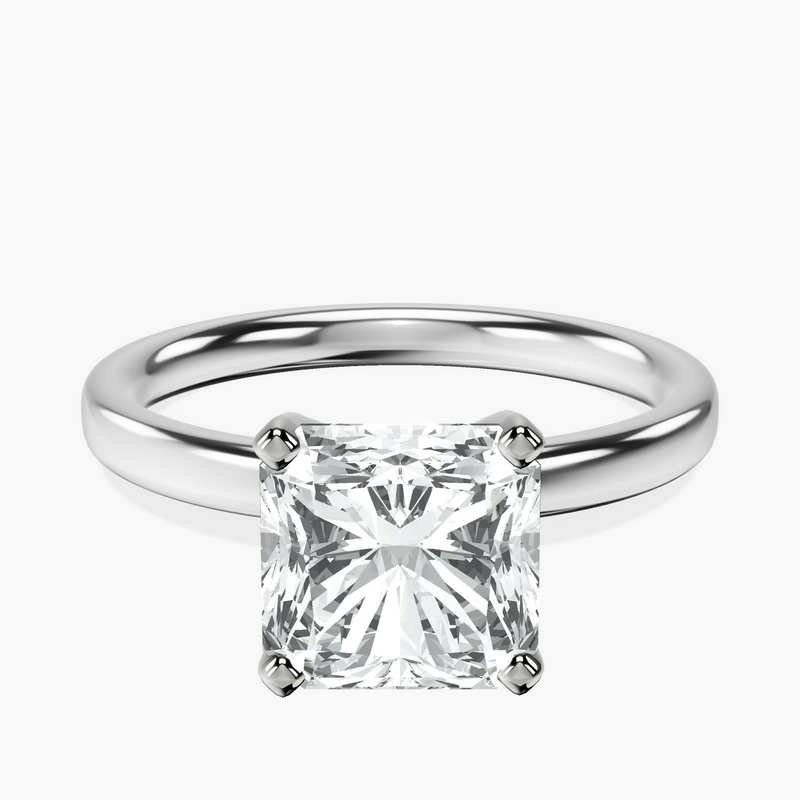 2.65 ct. radiant Four Prong Ring in 18kt white gold rtr top