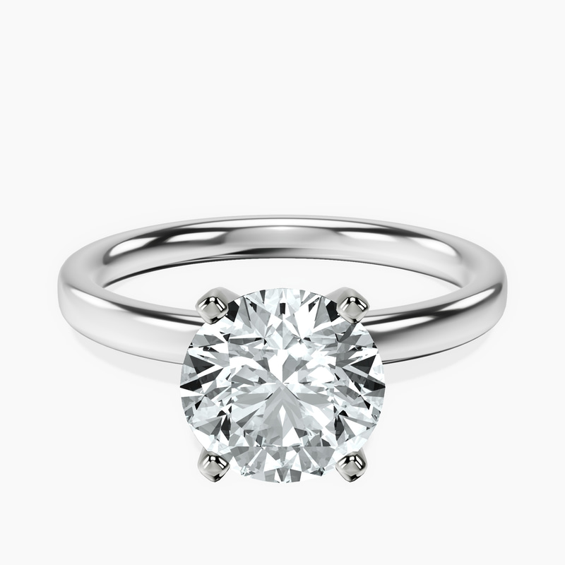 Four Prong Solitaire 2mm Lab Diamond Ring front view