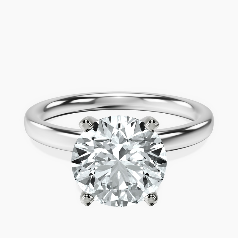2.82 ct. round Four Prong Ring in 10kt white gold rtr top