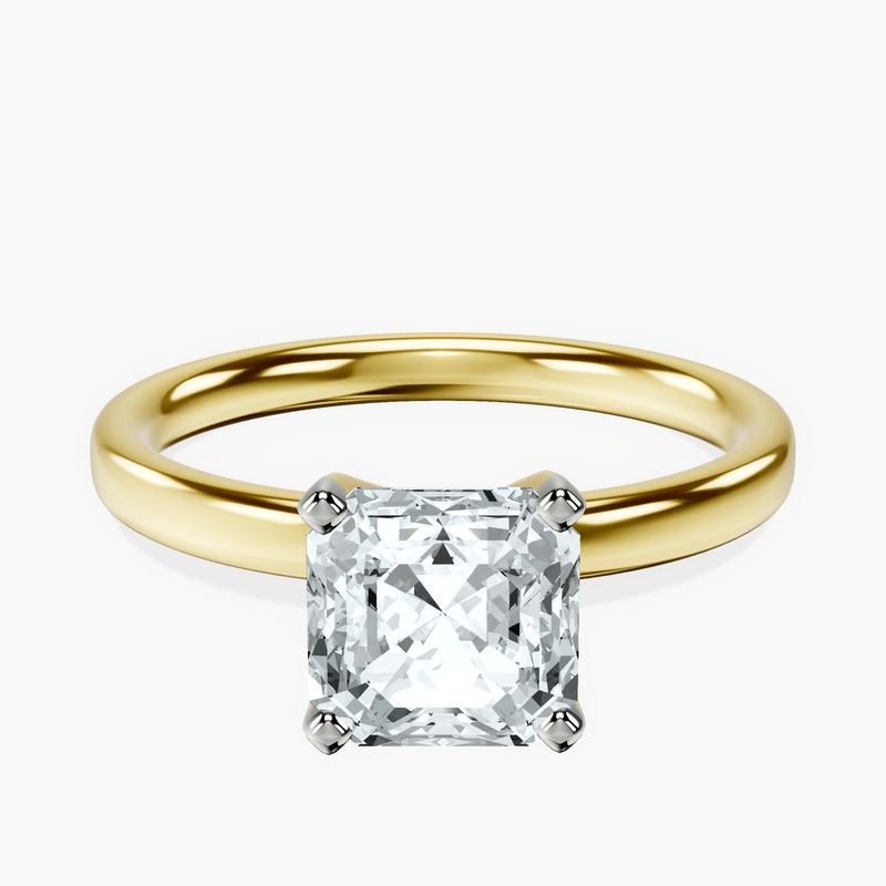 Four Prong Solitaire 2mm Lab Diamond Ring front view