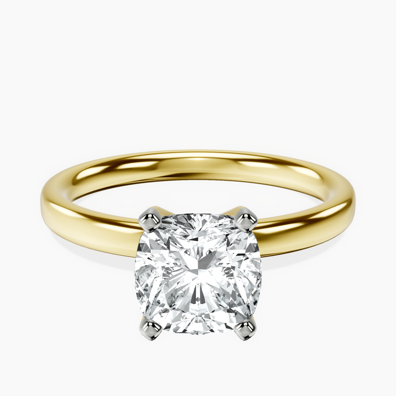 Four Prong Solitaire 2mm Lab Diamond Ring front view
