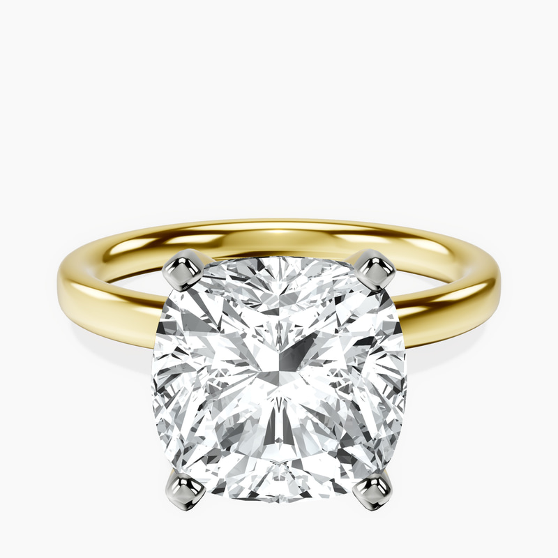 18kt Yellow Gold Four Prong Solitaire 2mm Lab Diamond Ring front image
