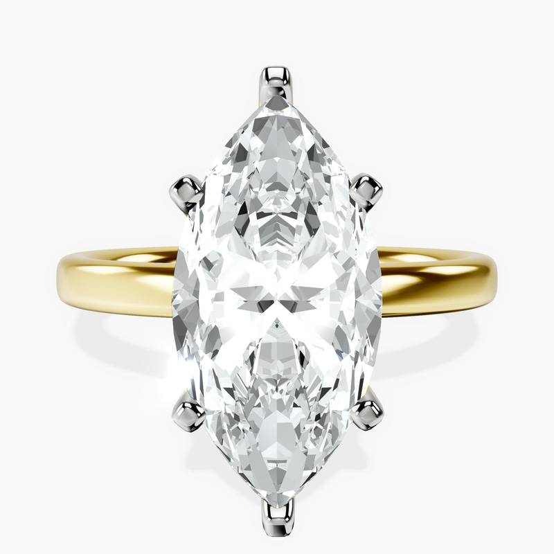 18kt Yellow Gold Four Prong Solitaire 2mm Lab Diamond Ring front image